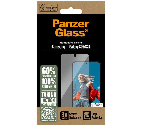 PanzerGlass Ultra-Wide Fit do Galaxy S25