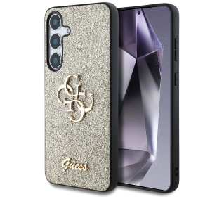 Guess Fixed Glitter Big 4G Metal Logo do Galaxy S25 Złoty