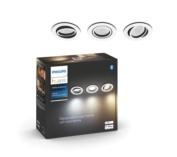 Inteligentne oświetlenie - Philips Hue White Ambiance Milliskin 3 szt. Srebrny