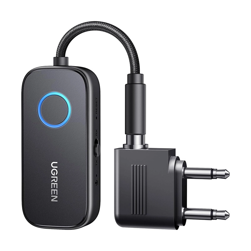 Adapter Bluetooth UGREEN CM671 Odbiornik / nadajnik Bluetooth 5.3 mini jack 3.5mm, 300mAh + adapter samolotowy