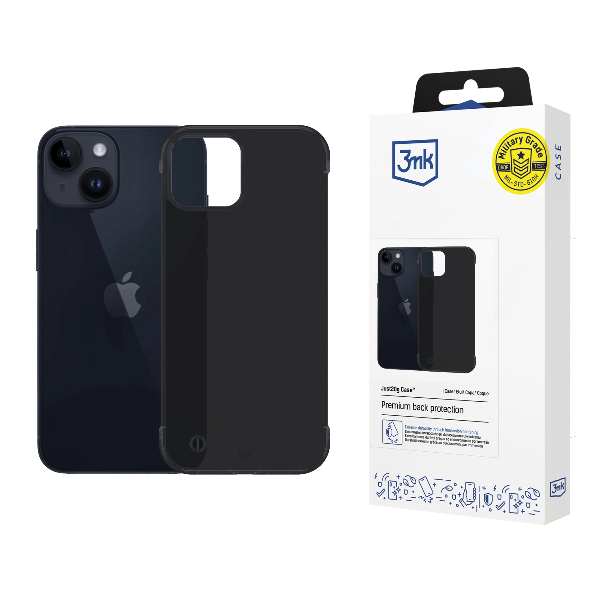 Etui 3mk Just20g Clear Case do iPhone 15 Plus Czarny