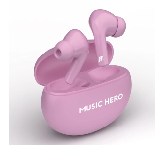 Słuchawki bezprzewodowe Music Hero TWS X-BEAT Dokanałowe Bluetooth Różowy