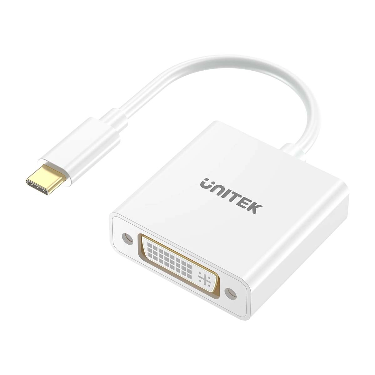 Adapter Unitek V1429A01 USB-C na DVI 1080P@60Hz, Biały, 15cm