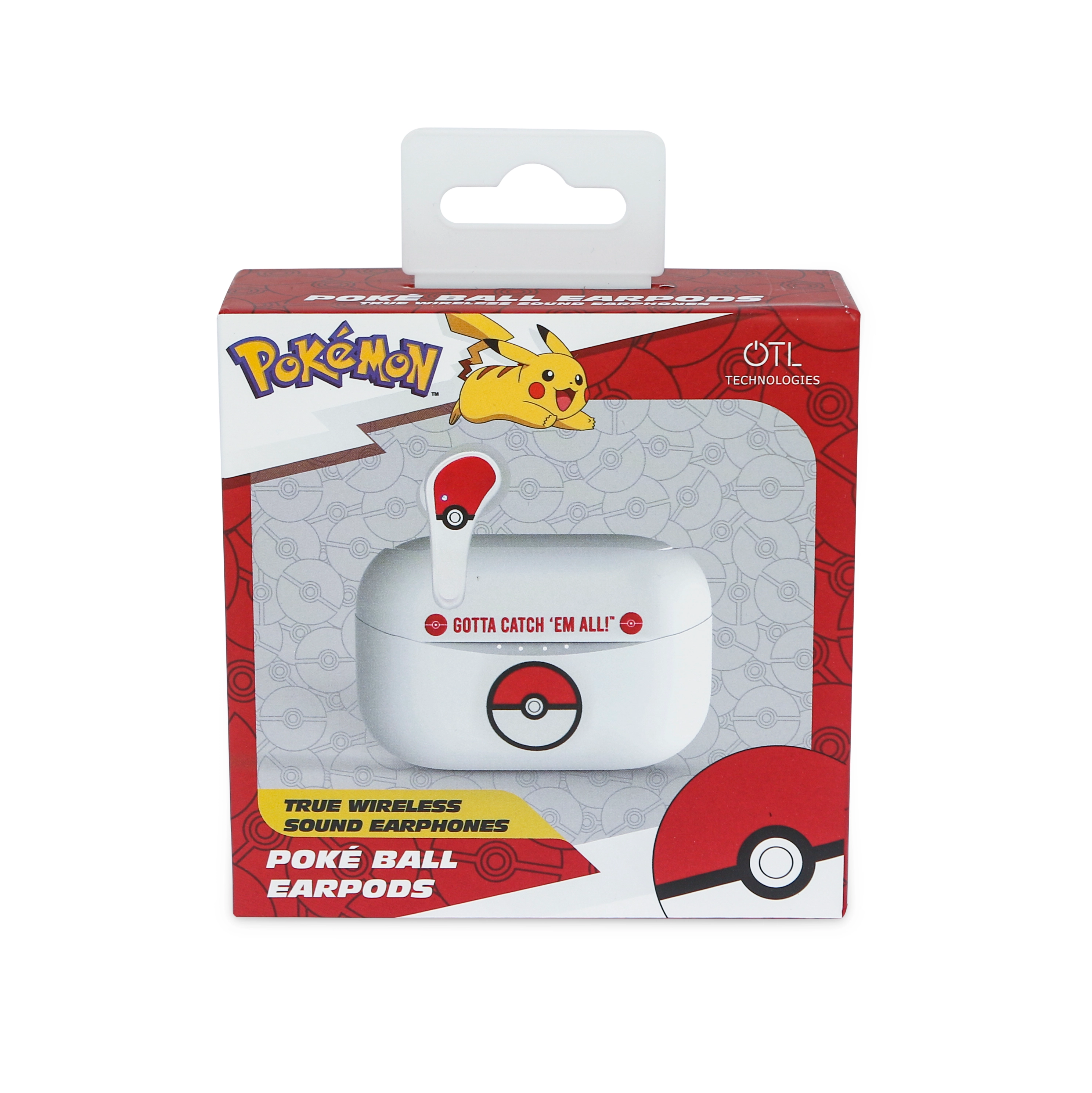 Słuchawki bezprzewodowe OTL Technologies Pokémon Poké Ball TWS Earphones Dla Dzieci Dokanałowe Bluetooth 5.3 Biało-czerwony