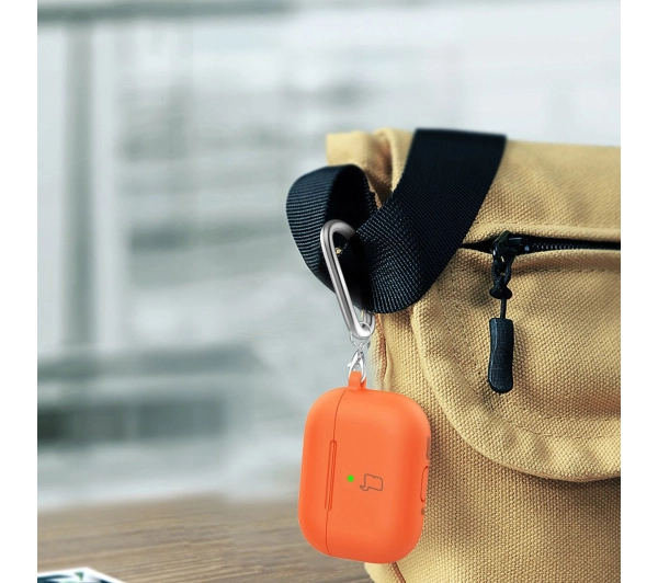 Bizon Case Headphone Silicone do AirPods 4 Pomarańczowy