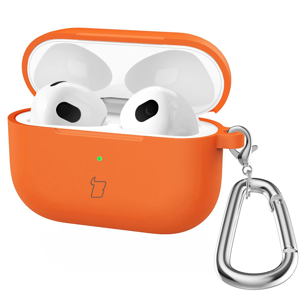 Etui na słuchawki Bizon Case Headphone Silicone do AirPods 4 Pomarańczowy
