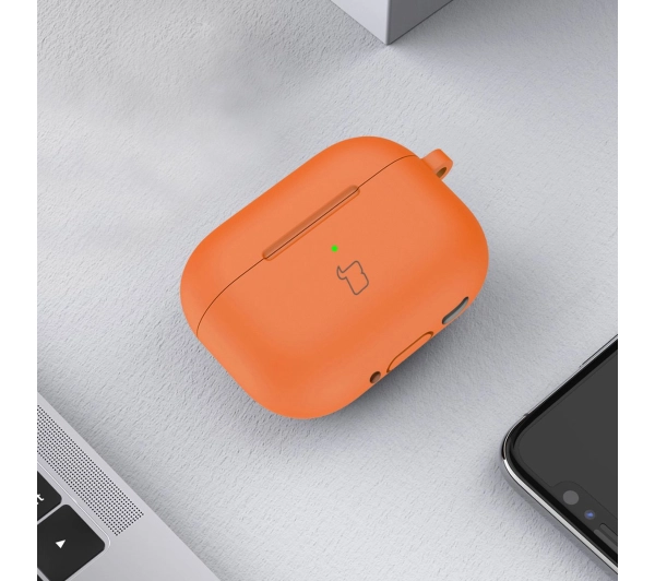 Bizon Case Headphone Silicone do AirPods 4 Pomarańczowy