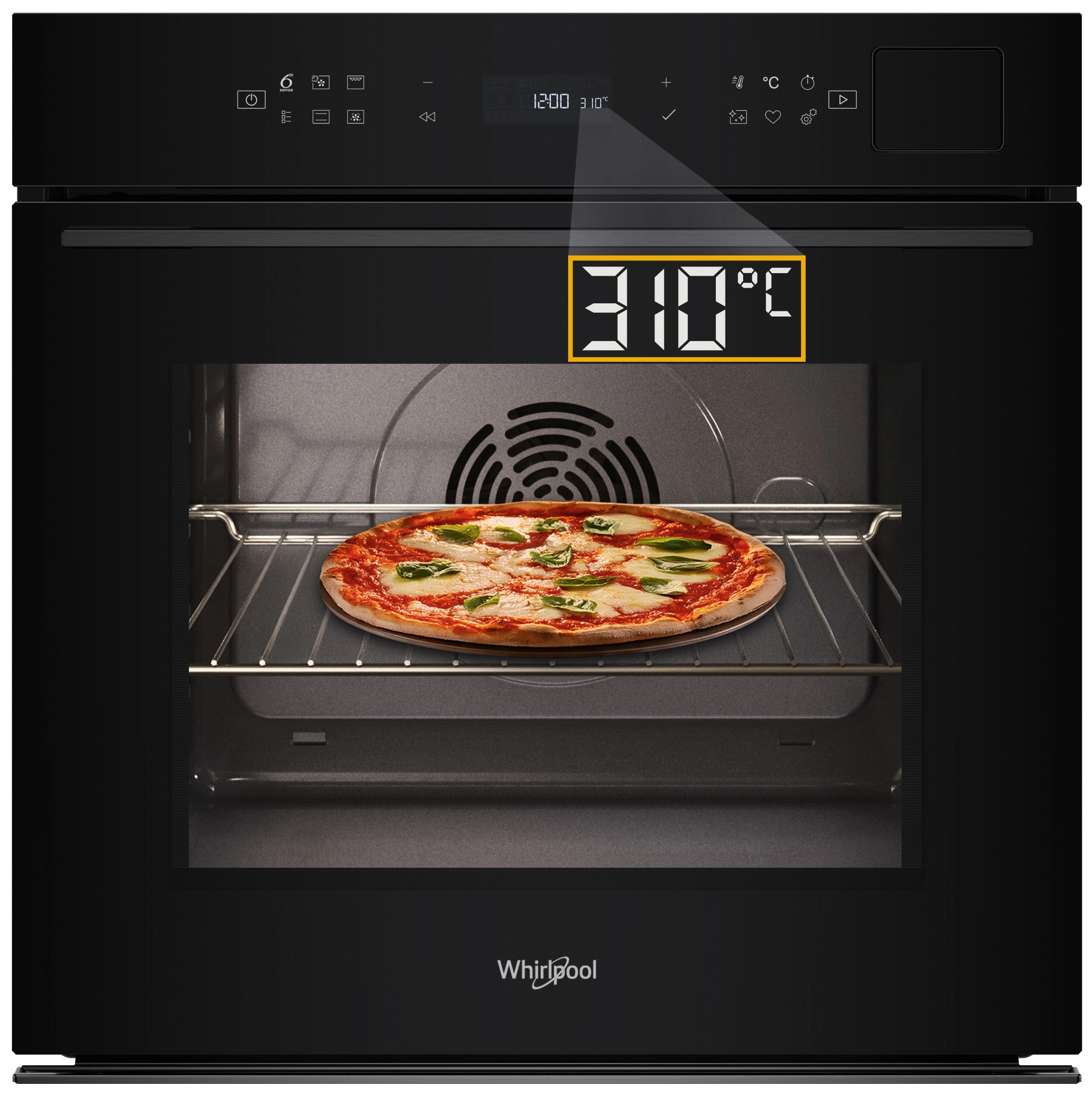 Piekarnik elektryczny parowy Whirlpool WOI7A8FHT2SBA Pizza 310C Termoobieg Termosonda AirFry Czarny