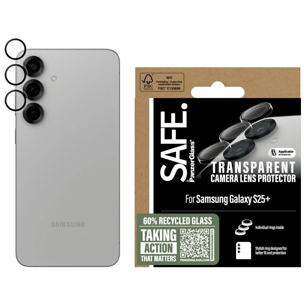 Szkło hartowane PanzerGlass SAFE Rings Lens Protector do Galaxy S25 Plus Przezroczysty