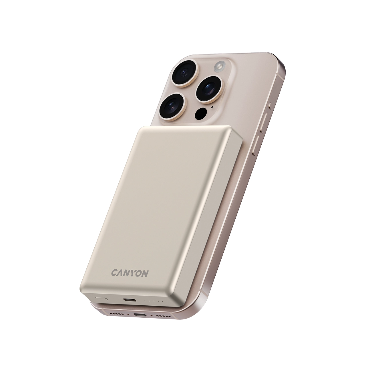 фото Зовнішній акумулятор (павербанк) Canyon OnPower 510 Slim Magsafe 10000mAh 20W Beige (CNS-CPB510BE)
