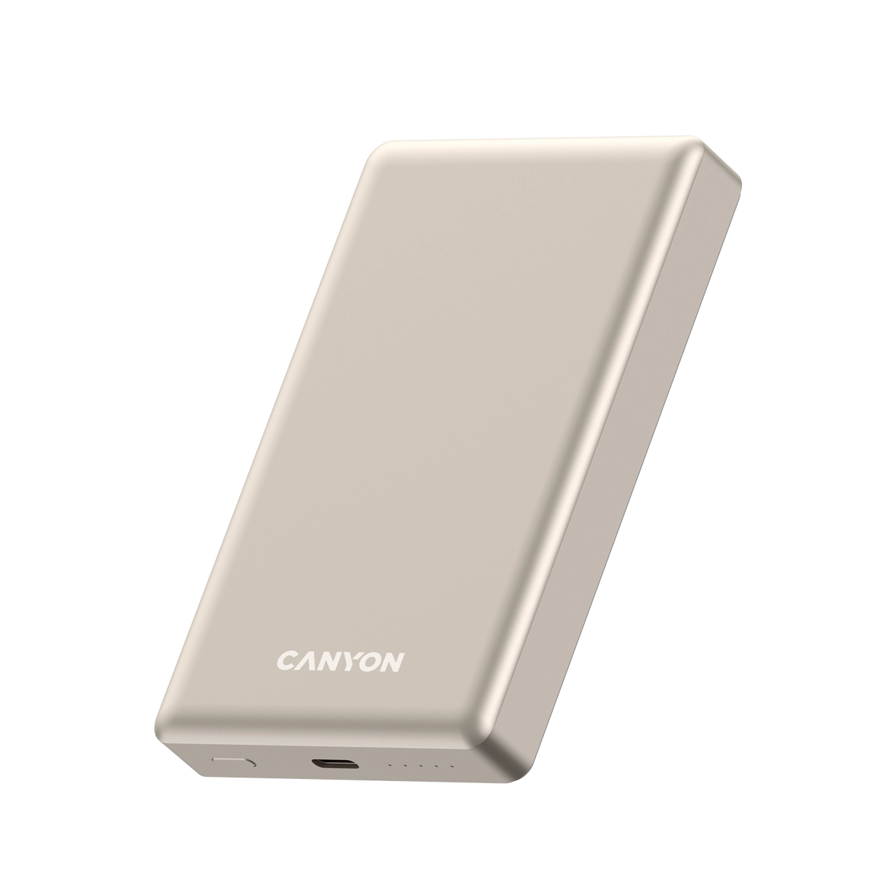 фото Зовнішній акумулятор (павербанк) Canyon OnPower 510 Slim Magsafe 10000mAh 20W Beige (CNS-CPB510BE)