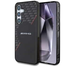 Mercedes-Benz Double Layer Rhombs MagSafe do Galaxy S25 Czarno-czerwony