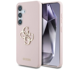 Guess Silicone Big 4G Logo Bottom Script Galaxy S25 Różowy