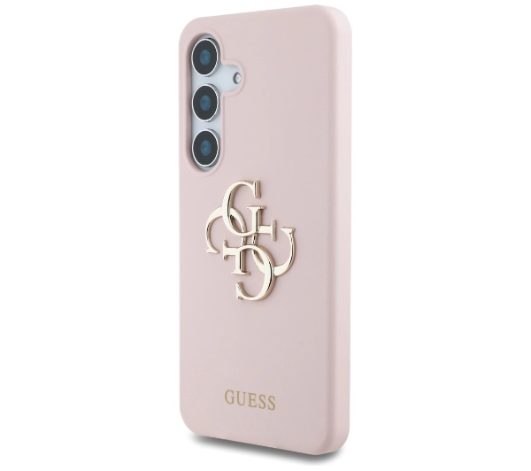 Guess Silicone Big 4G Logo Bottom Script Galaxy S25 Różowy