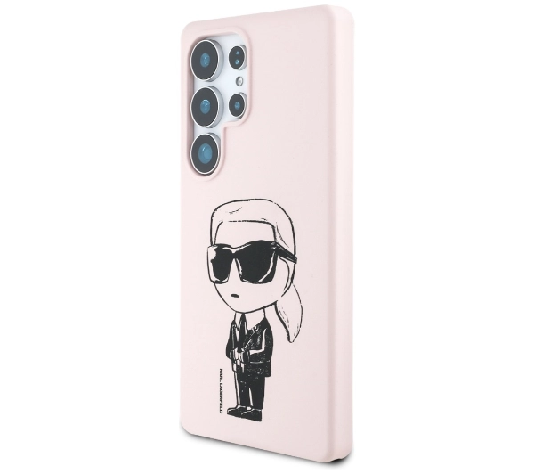 Karl Lagerfeld Silicone Graffiti Ikonik Printed Logo MagSafe do Galaxy S25 Ultra Różowy