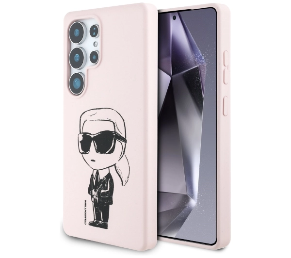 Karl Lagerfeld Silicone Graffiti Ikonik Printed Logo MagSafe do Galaxy S25 Ultra Różowy