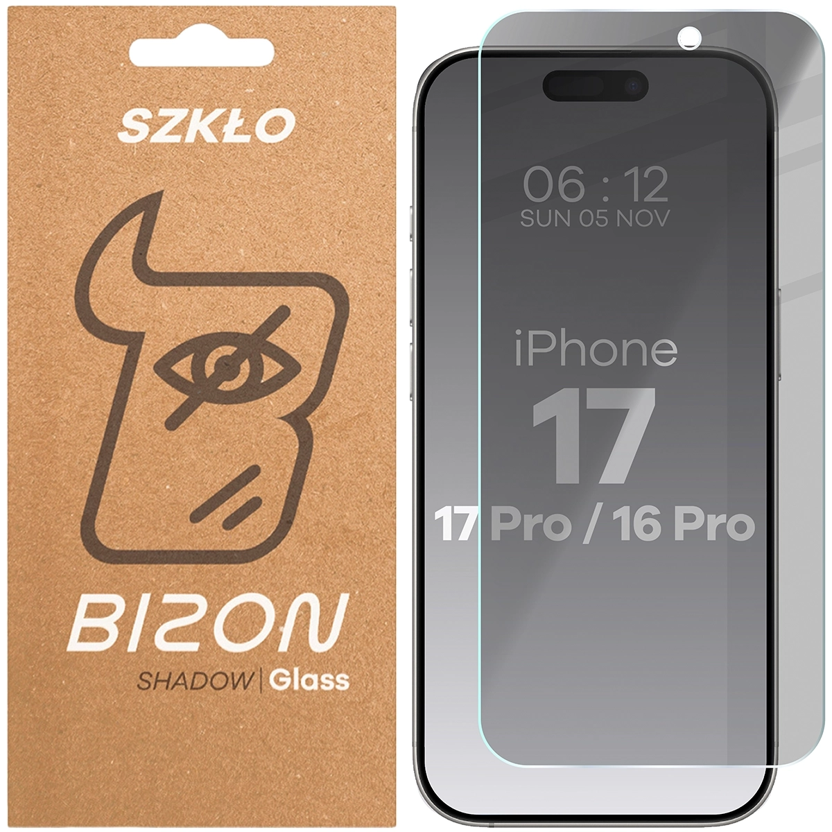 Szkło hartowane Bizon Clear Shadow do iPhone 16 Pro/17/17 Pro