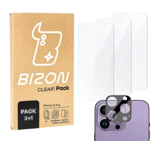 Bizon 3x szkło hartowane + szybka na aparat Clear 2 Pack do iPhone 16 Pro Max