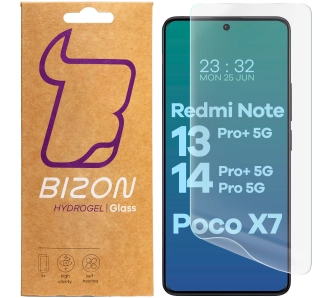 Folia hydrożelowa Bizon na ekran Hydrogel Front do Redmi Note 13 Pro+ 5G/14 Pro 5G/14 Pro+ 5G/Poco X7 2 sztuki