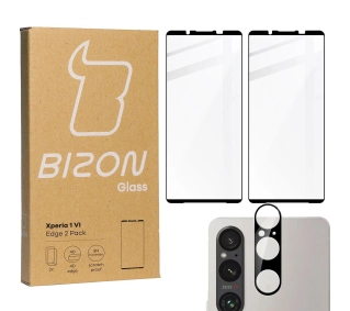 Bizon 2x szkło + szybka na aparat Edge 2 Pack do Sony Xperia 1 VI