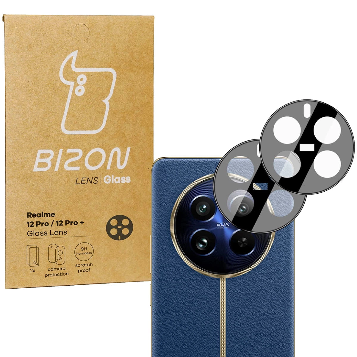 Szkło ochronne Bizon na aparat Lens do Realme 12 Pro/Realme 12 Pro+ 2 sztuki