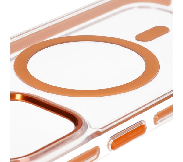 Bizon Marco z MagSafe do iPhone 14 Pro Max Przezroczyste z pomarańczową ramką