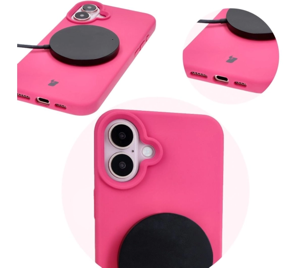 Bizon Silikonowe Soft do iPhone 16 Fuksja