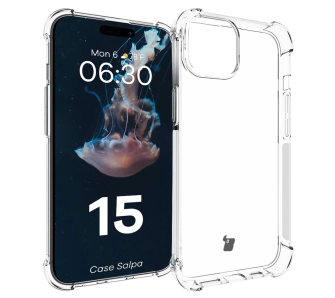 Etui Bizon Elastyczne Salpa do iPhone 15 Przezroczysty