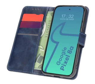 Bizon z klapką Pocket do Google Pixel 8a Granatowy