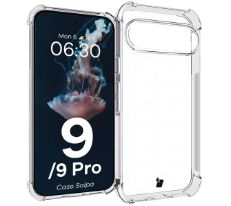 Etui Bizon Elastyczne Salpa do Google Pixel 9 / 9 Pro Przezroczysty