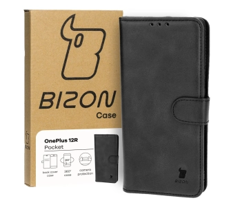Etui Bizon z klapką Pocket do OnePlus 12R Czarny