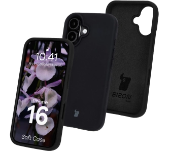 Etui Bizon Silikonowe Soft do iPhone 16 Czarny