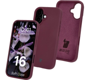 Bizon Silikonowe Soft do iPhone 16 Ciemno-fioletowy