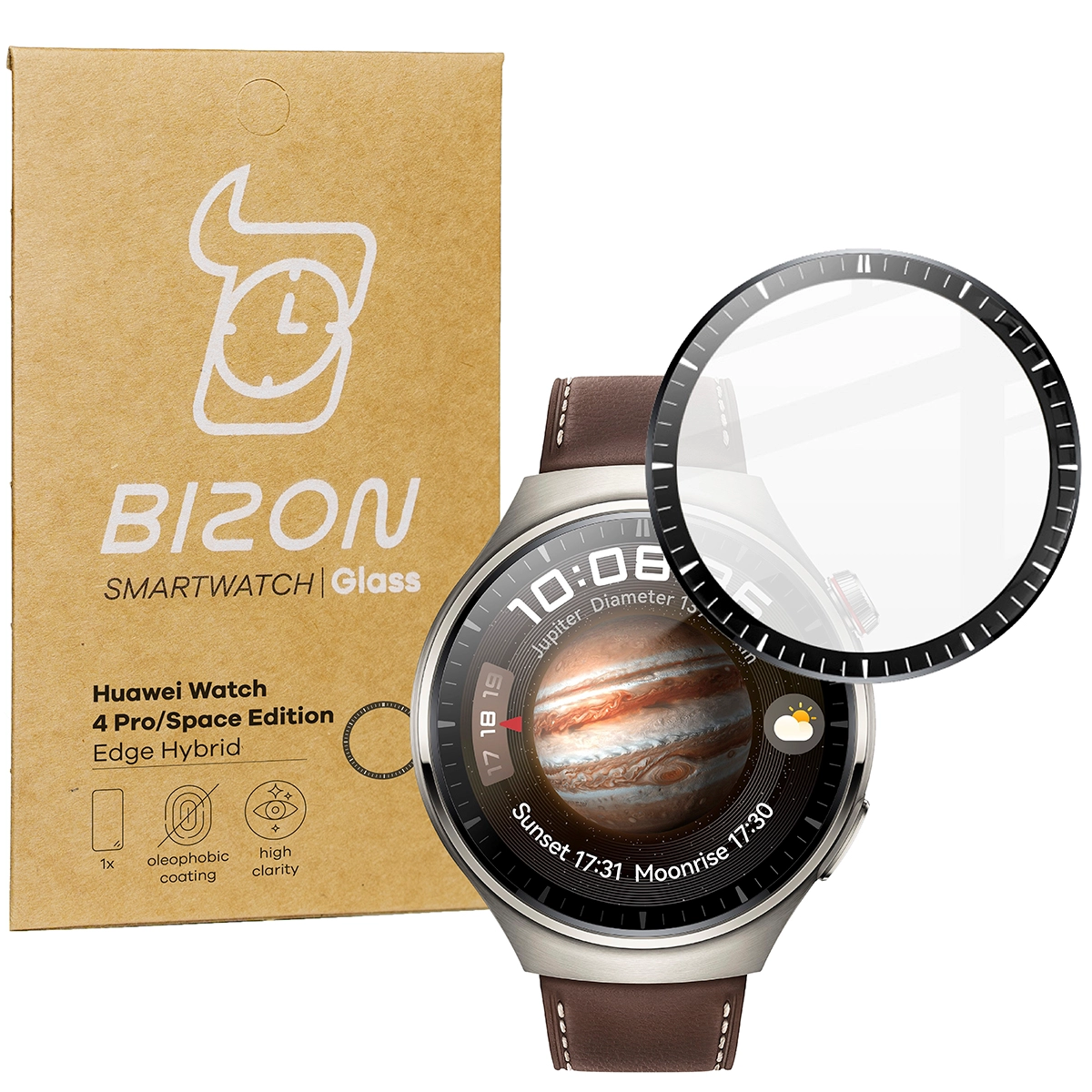 Szkło hybrydowe Bizon Edge Hybrid do Huawei Watch 4 Pro/4 Pro Space Edition