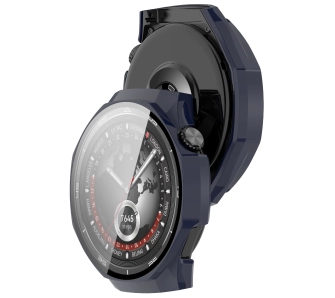 Nakładka na tarczę Bizon ze szkłem do Huawei Watch GT5 Pro 46mm Niebieski