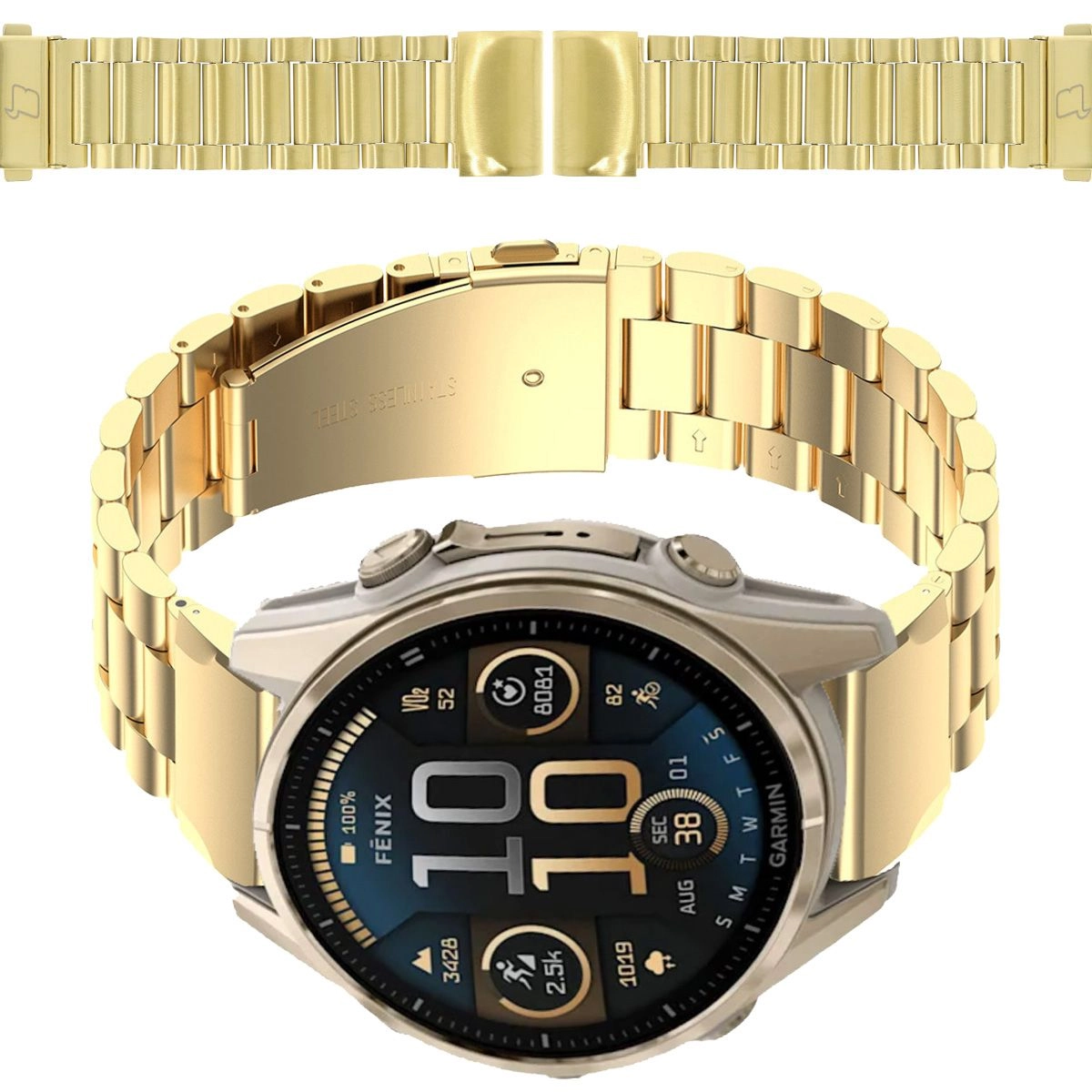 Bransoleta Bizon ze stali nierdzewnej Aura QuickFit 20mm Złoty