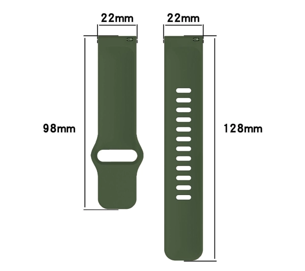 Bizon Strap Watch Silicone Pro H QuickRelease 22mm ciemnozielony