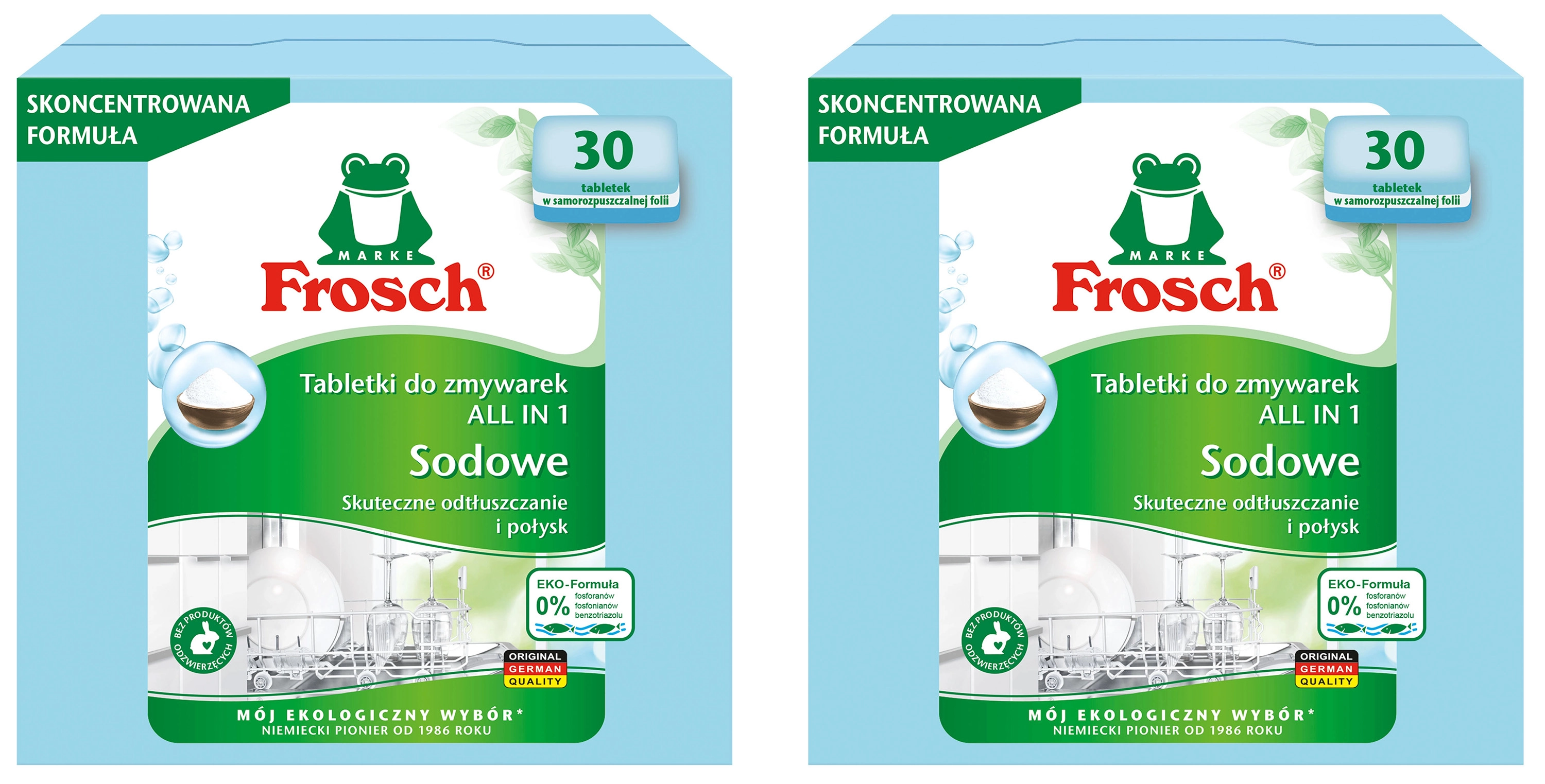 Tabletki do zmywarki Frosch All in 1 sodowe zestaw 2 x 30szt.
