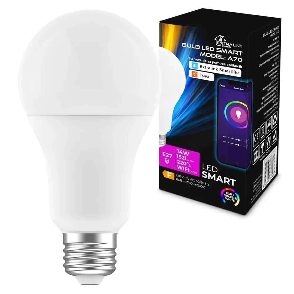 Żarówka LED Extralink A70 E27 1521lm 14W RGB 1szt.