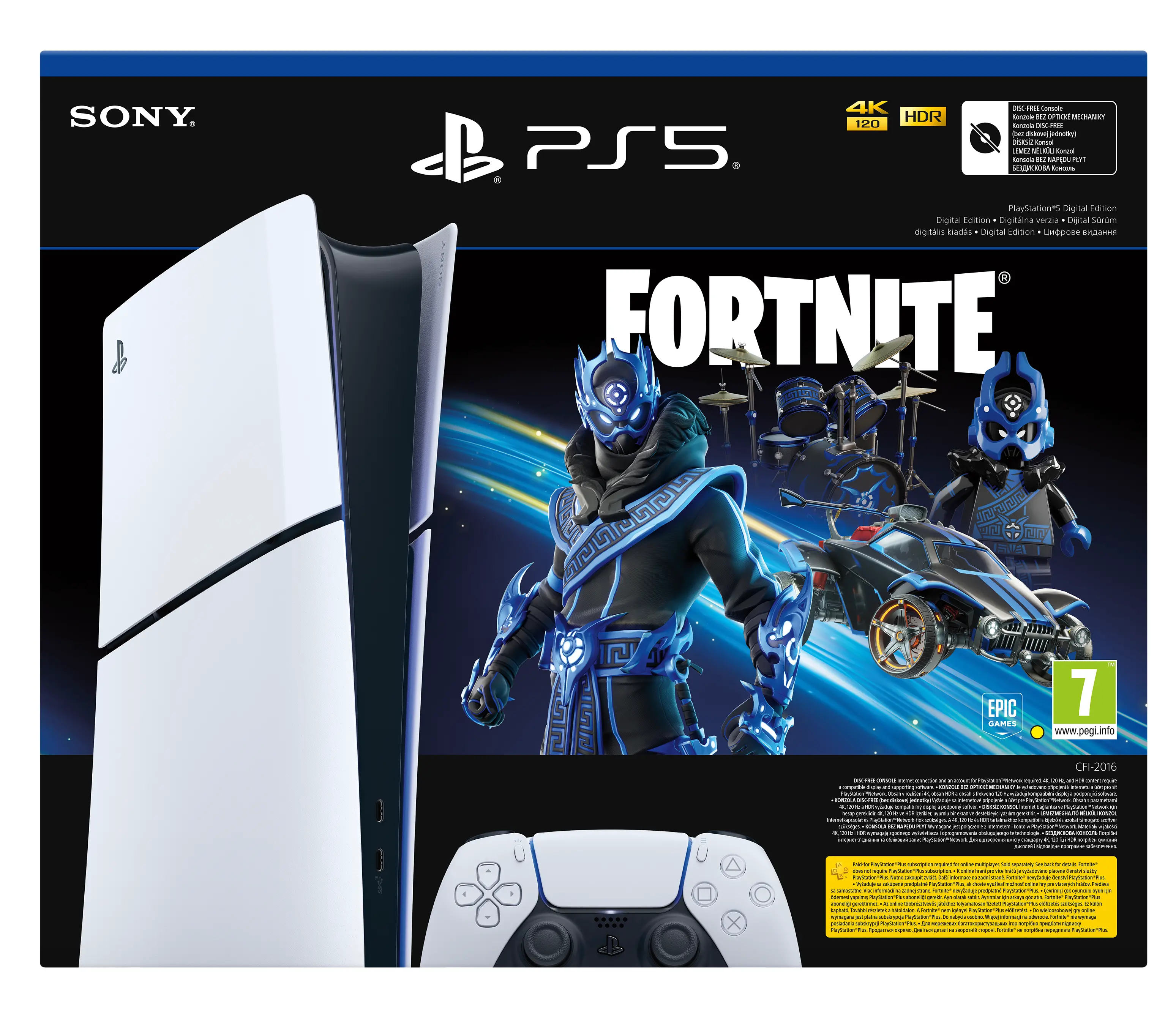 Konsola Sony PlayStation 5 Digital Slim D Chassis (PS5) 1TB Zestaw Fortnite Cobalt + Kierownica Thrustmaster T128