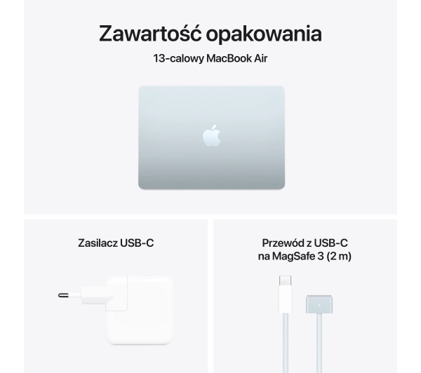 Apple MacBook Air 2025 13,6" M4 16GB RAM 512GB Dysk macOS Błękitny Funkcje AI - Kup na Raty - RRSO 0%