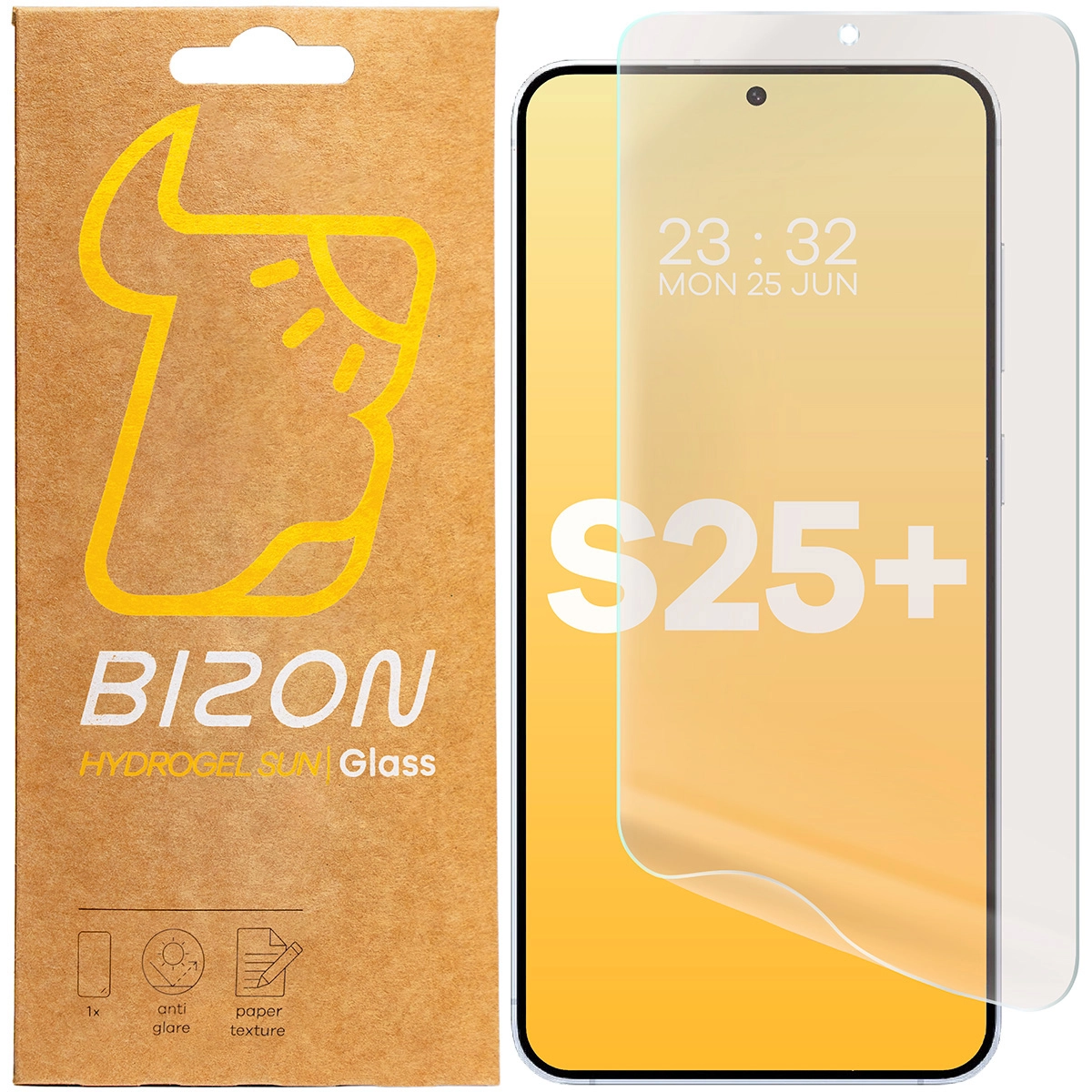 Folia ochronna Bizon matowa Film Sun do Galaxy S25 Plus 2 sztuki