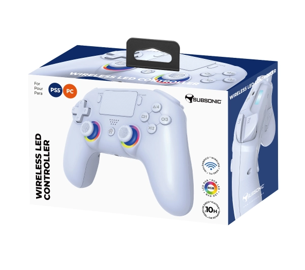 Subsonic SA5716-2 Wireless LED Controller White do PS5, PC Bezprzewodowy Biały