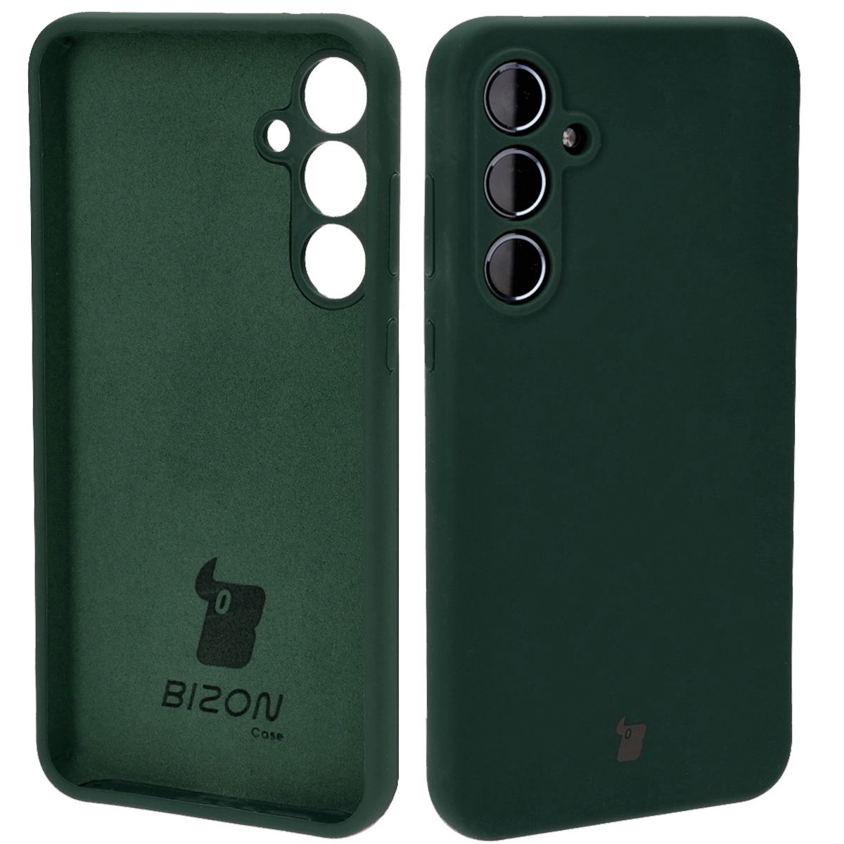 Etui Bizon Silikonowe Soft do Galaxy A55 5G Ciemnozielony