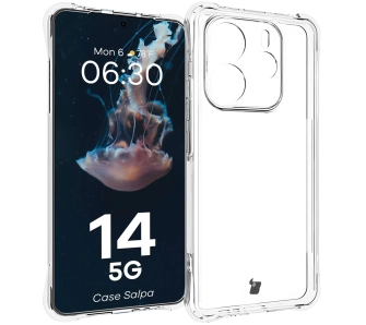 Etui Bizon Elastyczne Salpa do Xiaomi Redmi Note 14 5G Przezroczysty