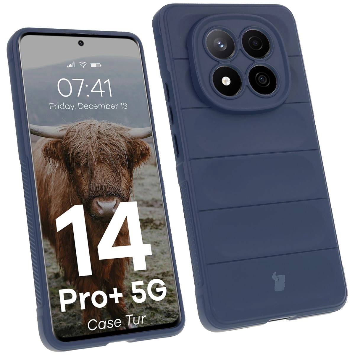 Etui Bizon Tur do Xiaomi Redmi Note 14 Pro Plus 5G Granatowy