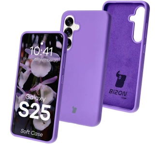 Etui Bizon Silikonowe Soft do Galaxy S25 Fioletowy