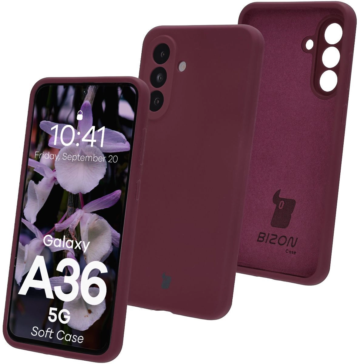 Etui Bizon Silikonowe Soft do Galaxy A36 5G Ciemno-fioletowy