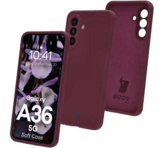 Etui Bizon Silikonowe Soft do Galaxy A36 5G Ciemno-fioletowy