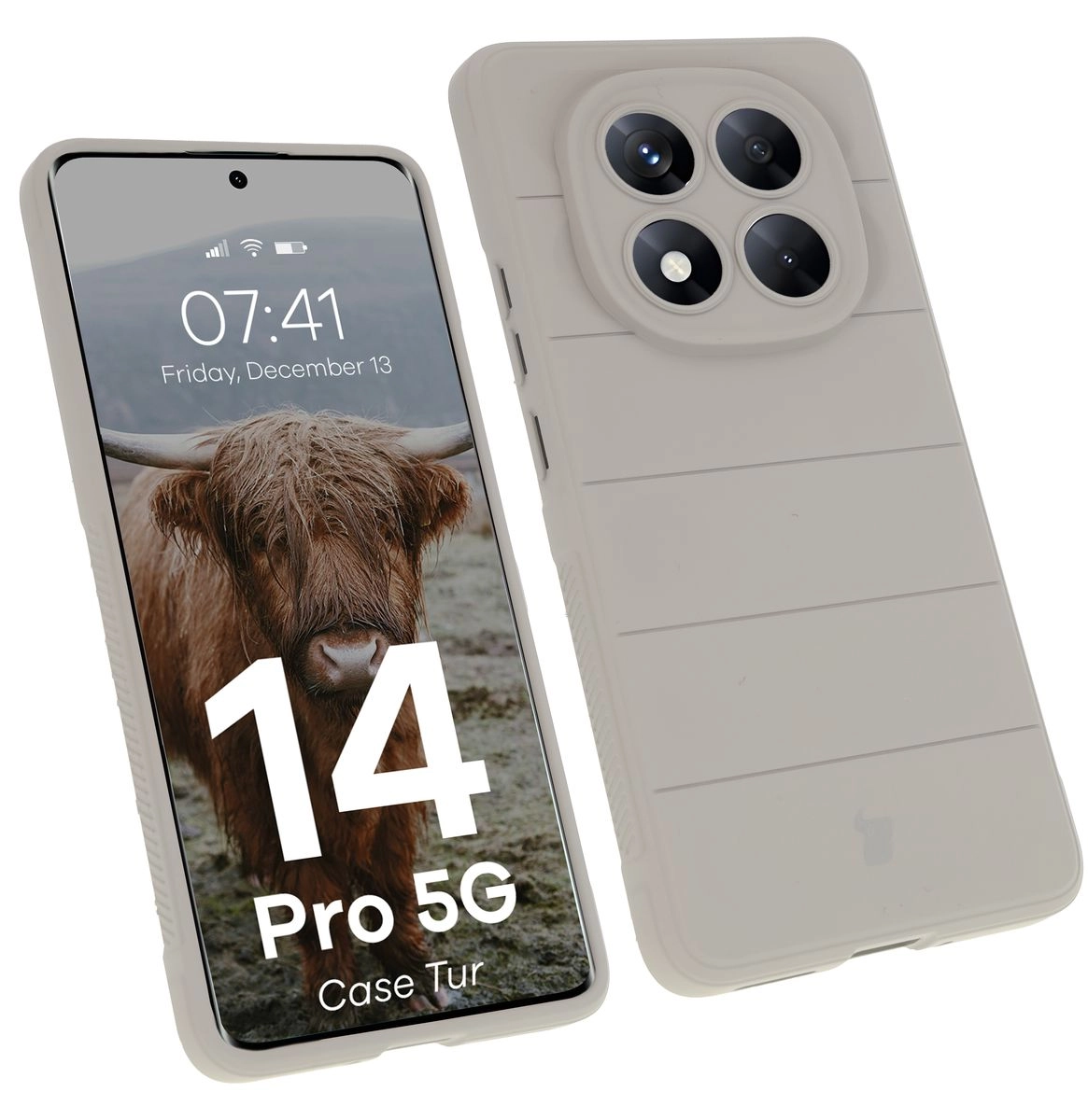 Etui Bizon Tur do Xiaomi Redmi Note 14 Pro 5G / Poco X7 Jasnoszary